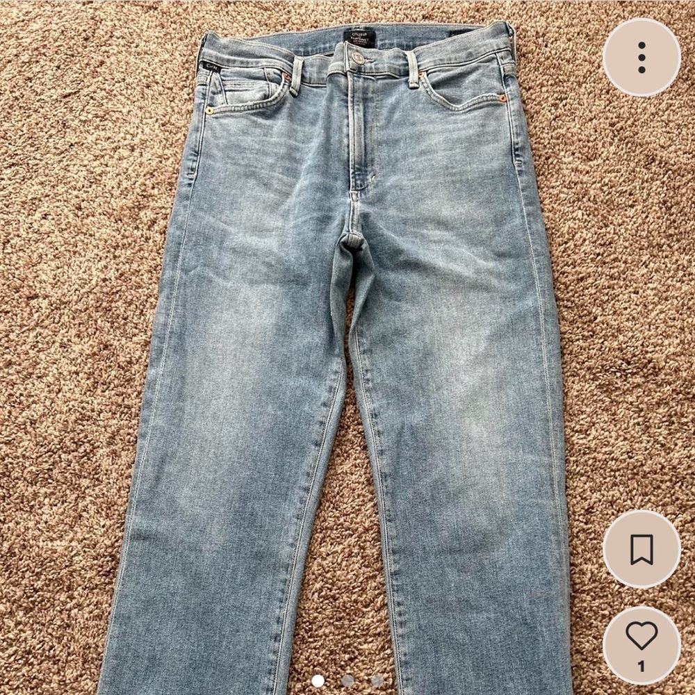 citizens of humanity size 30 jeans mid rise straight leg indigo jeans